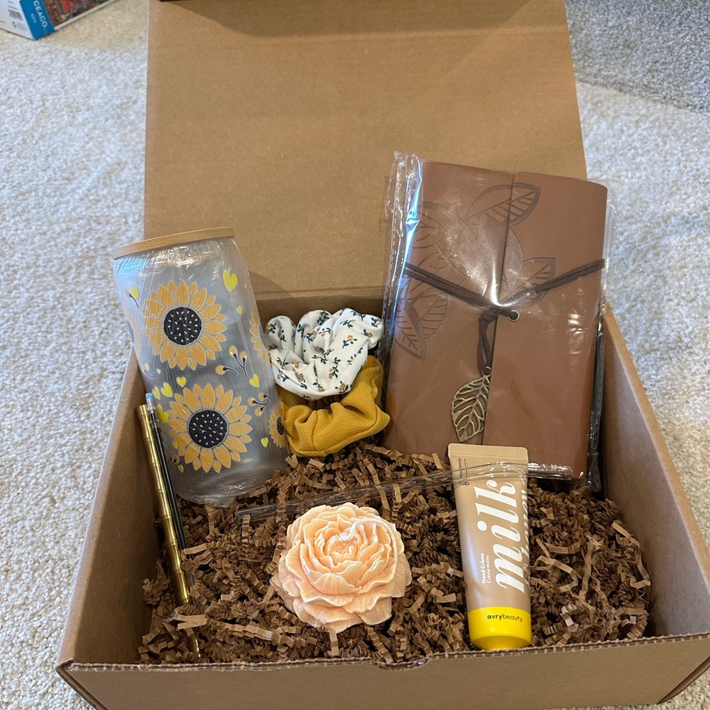 Sunflower Gift Box with Journal and Accessories